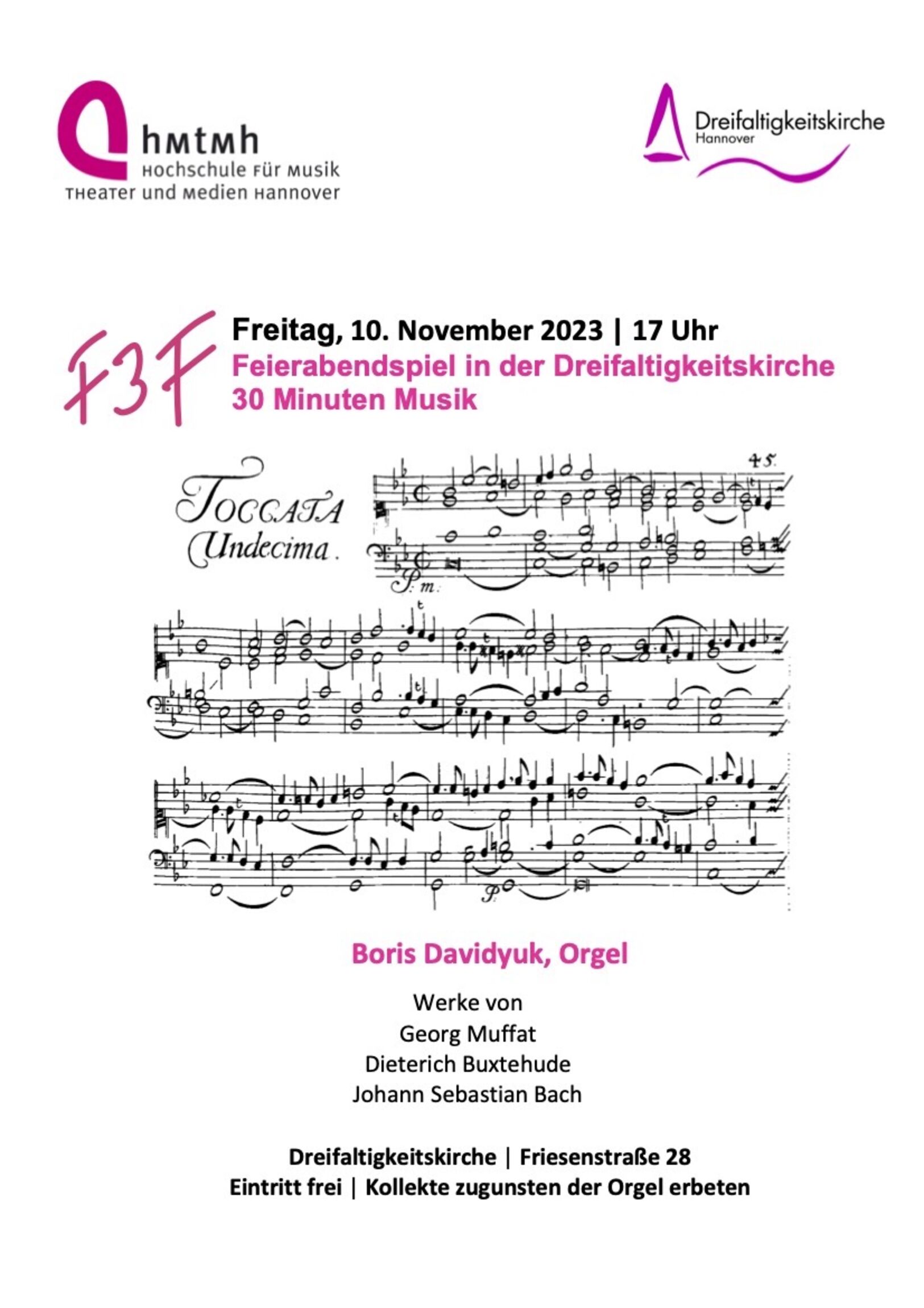 Plakat Feierabend Orgel 10.11.23