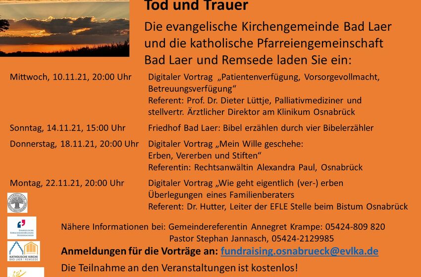 Veranstaltungsreihe zu Tod und Trauer in Bad Laer